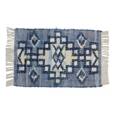 Kala Soft Furnishings - Recycled Denim Rug - 60cm x 90cm - Blue