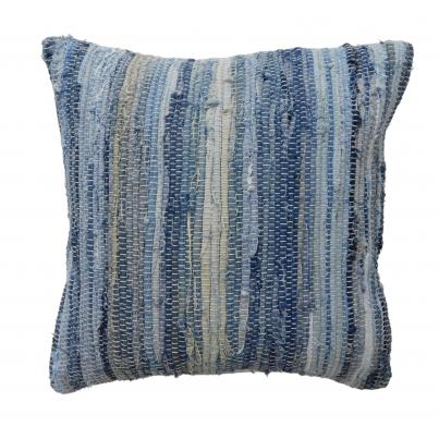 Kala Soft Furnishings - Recycled Denim Cushion - 50cm x 50cm - Blue