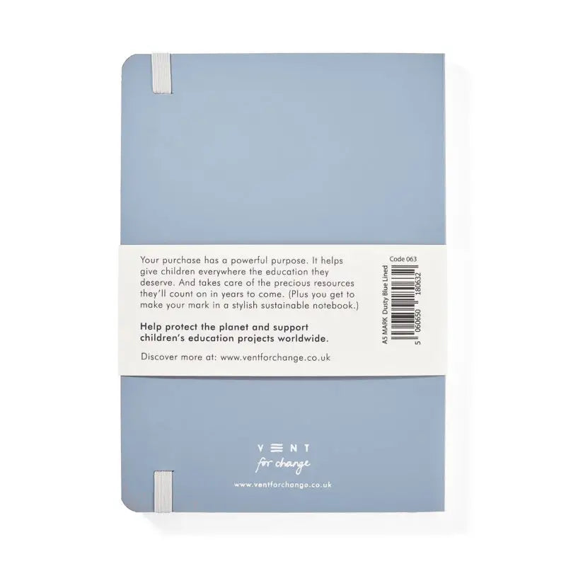 Notebook A5 Recycled Leather Lined Paper - Dusty Blue