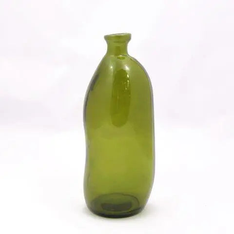 Recycled Glass Simplicity Blown Glass Vase - 35cm - Olive Green