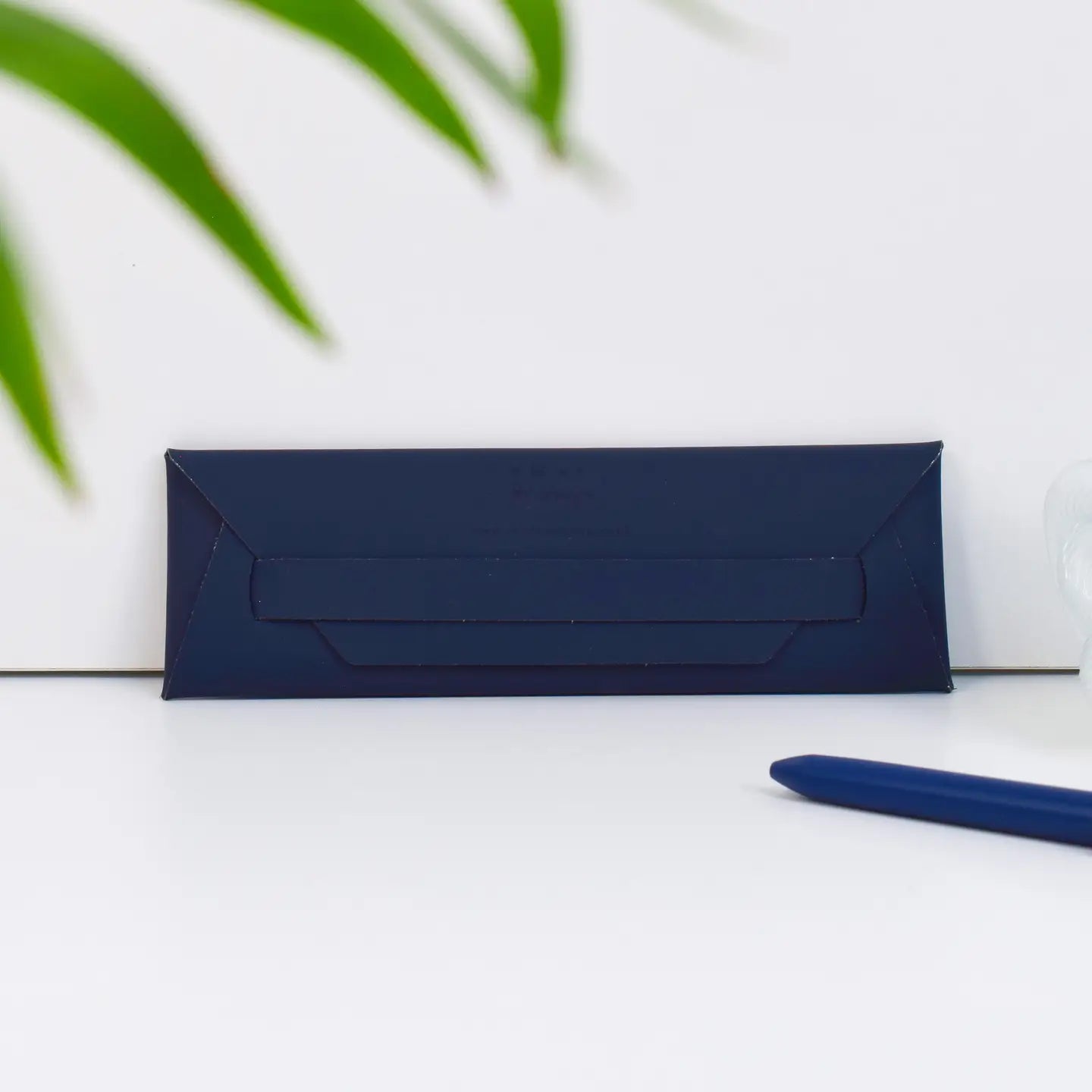 Pen / Pencil Pouch Recycled Leather - Reclaim - Navy Blue