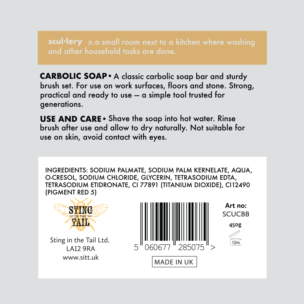 THE SCULLERY - 450G CARBOLIC SOAP & BRUSH