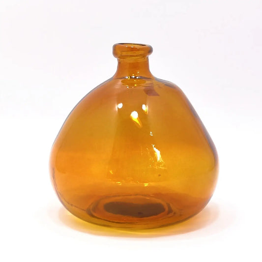 Recycle Glass Simplicity Blown Glass Vase - 23cm - Amber