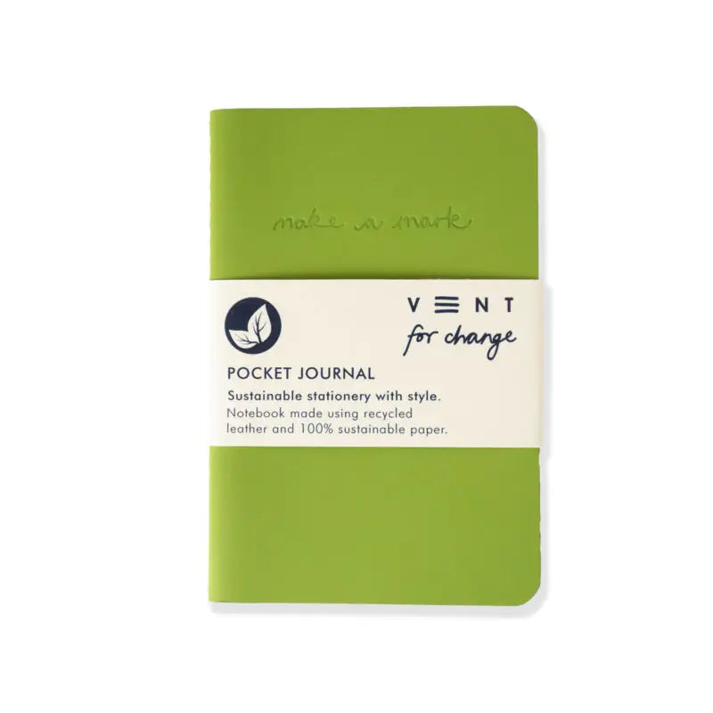 Notebook A6 Recycled Leather & Paper Journal - Green