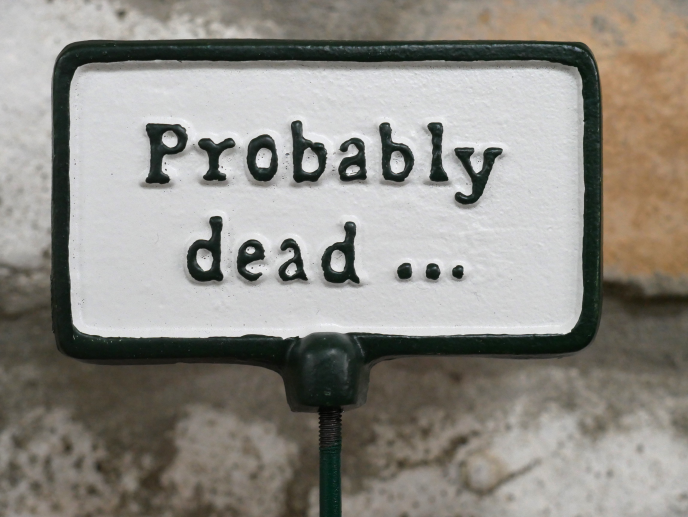Plant Sign - Probably Dead...