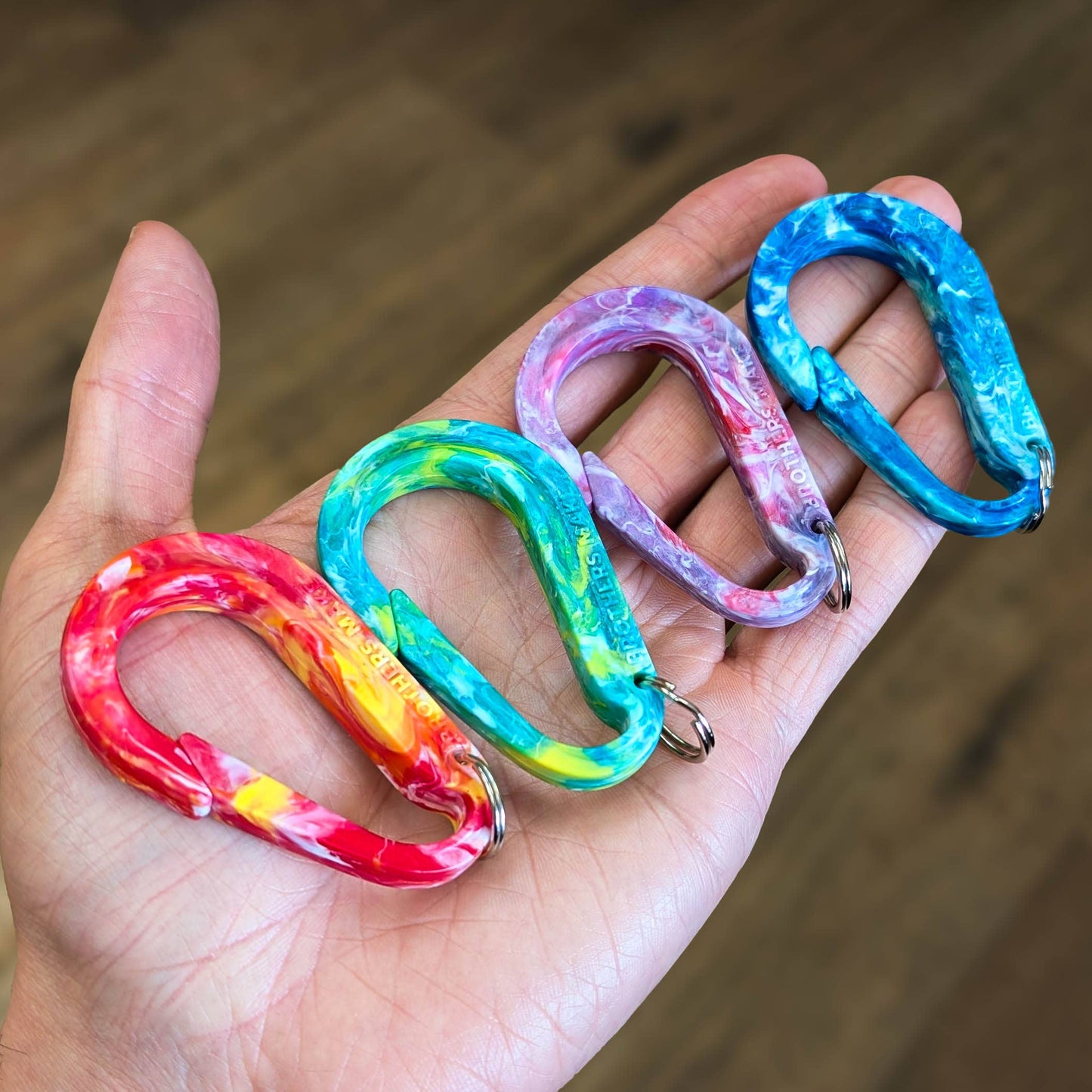 Carabiner Key Clip | EDC Gift | Keychain | 100% Recycled: Tropical Whirlpool