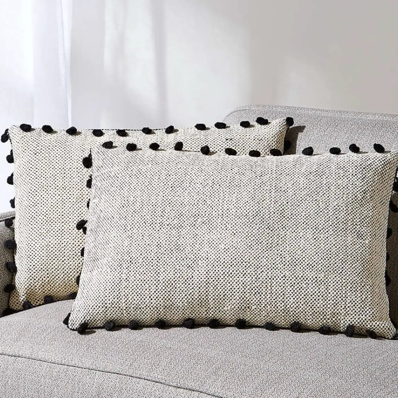 Handwoven Neutral Cushion with Filler