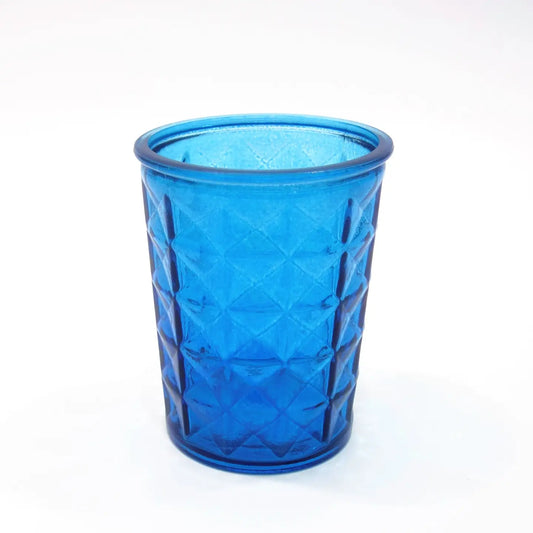 Recycled Glass Diamond Tumbler 375ml - Blue