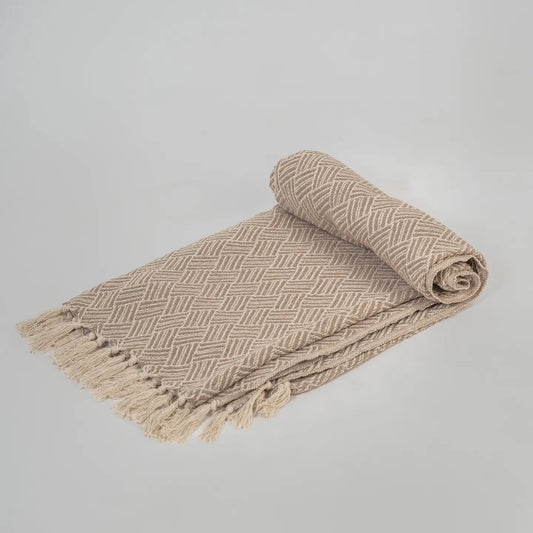 Soft-Recycled Handwoven Throw - Mustard