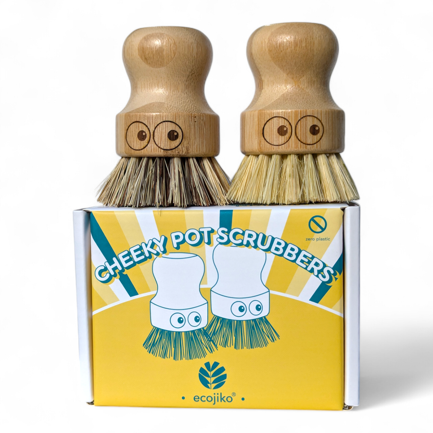 Cheeky Bamboo Eco Friendly Pot Scrubbing Brushes (pair)