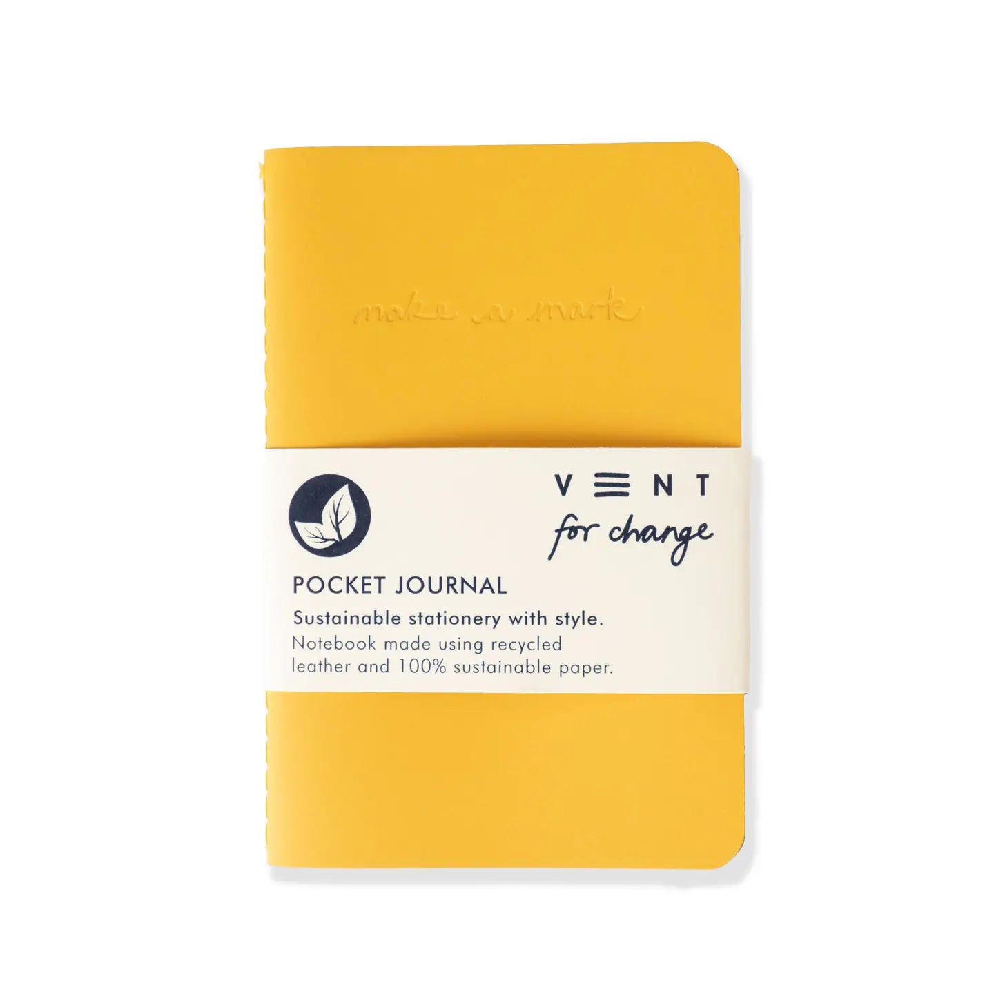 Notebook A6 Recycled Leather & Paper Journal - Yellow