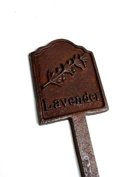 Rusted 'Lavender' Cast Iron Herb Garden Planter Sign