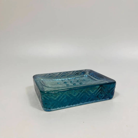 Recycled Glass Nihon Soap Dish - Light Blue