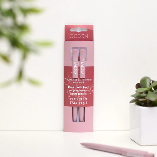 Pack of 2 Recycled Pens - Ocean Collection - Coral Pink
