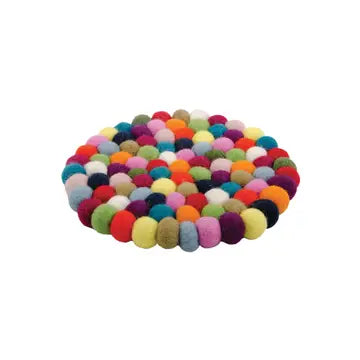 Rainbow Felt Ball Trivet/Placemat