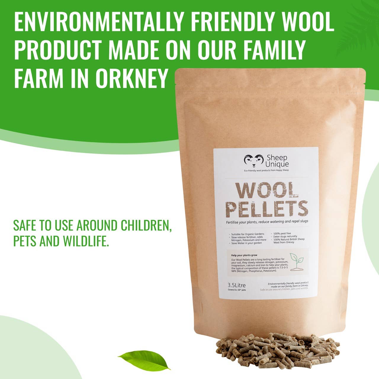 Garden Wool Pellets - Natural Fertiliser Eco, Peat-Free 3.5L