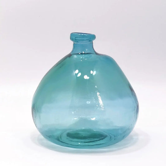 Recycle Glass Simplicity Blown Glass Vase - 23cm - Light Blue