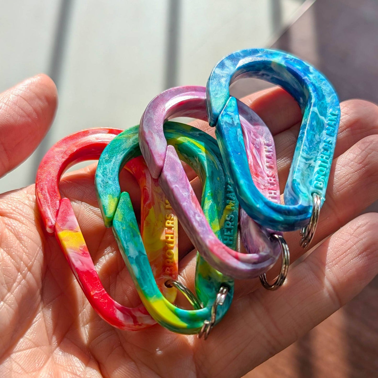 Carabiner Key Clip | EDC Gift | Keychain | 100% Recycled: Raspberry Ripple