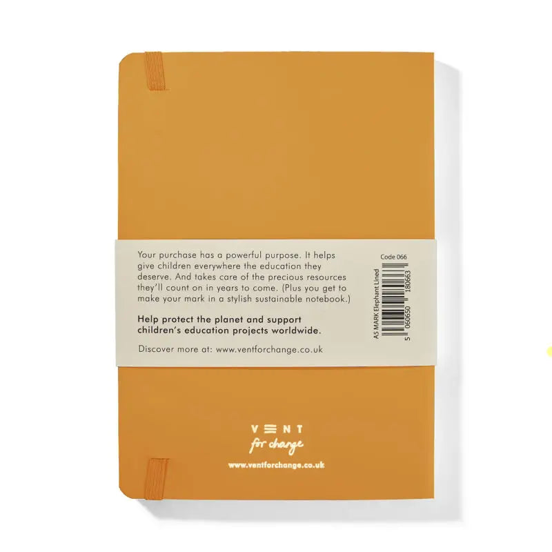Notebook A5 Recycled Leather Lined Paper - Yellow