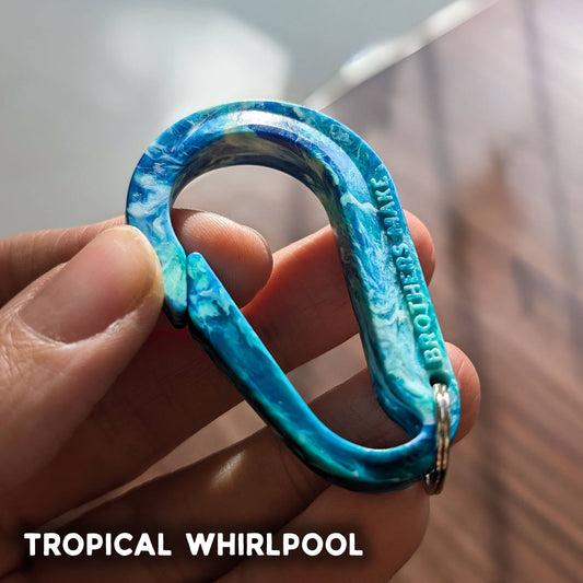 Carabiner Key Clip | EDC Gift | Keychain | 100% Recycled: Tropical Whirlpool