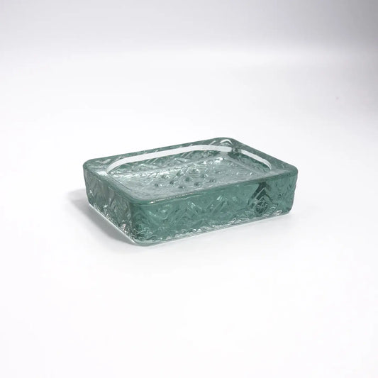 Recycled Glass Nihon Soap Dish - Natural Recycled