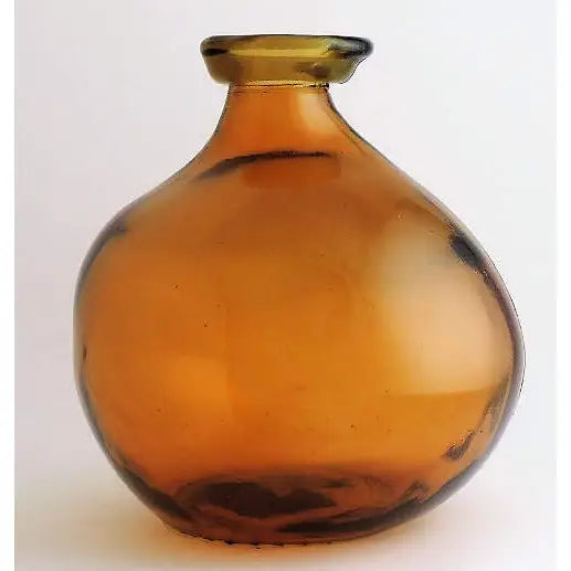 Recycled Glass Simplicity Blown Glass Vase 18cm - Amber