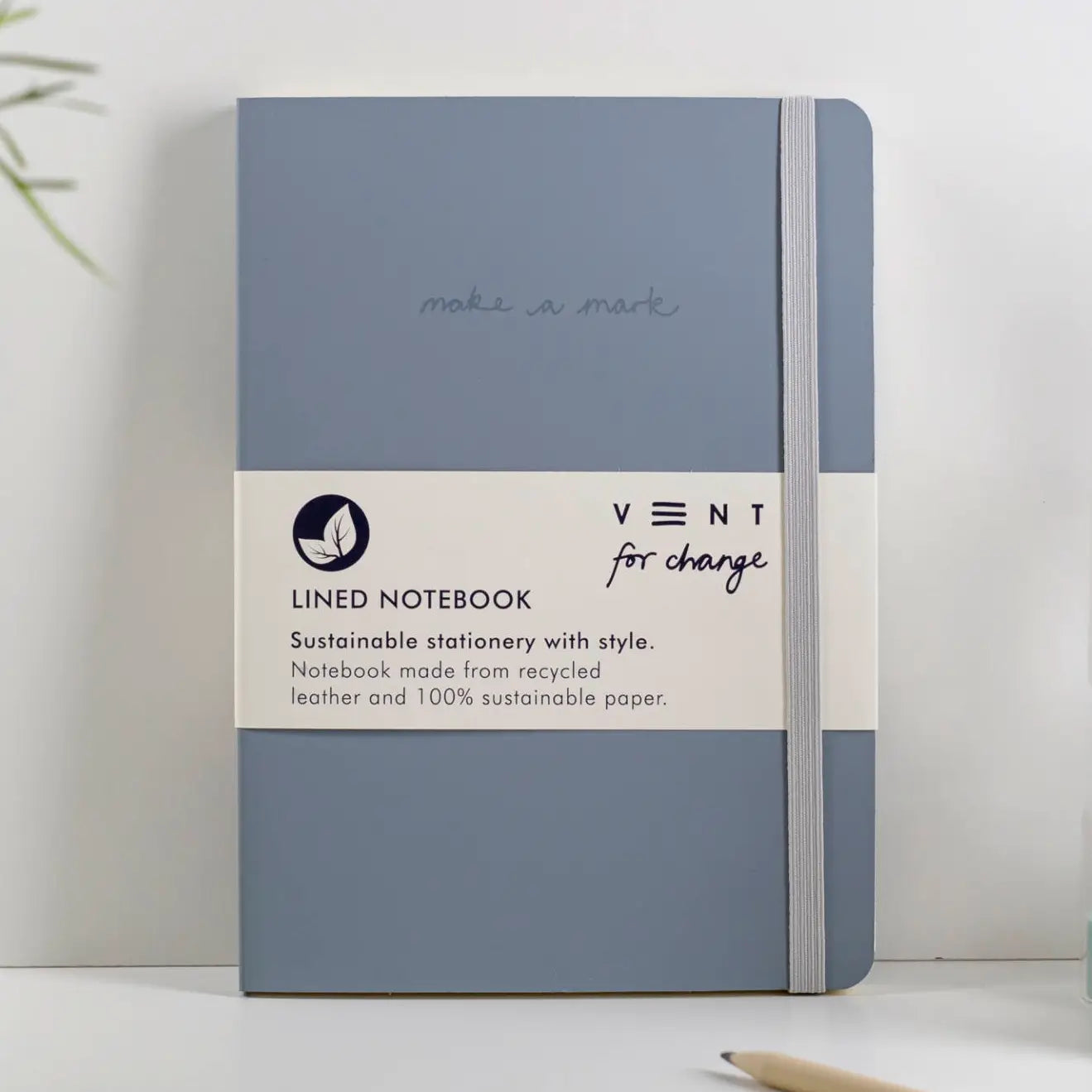 Notebook A5 Recycled Leather Lined Paper - Dusty Blue