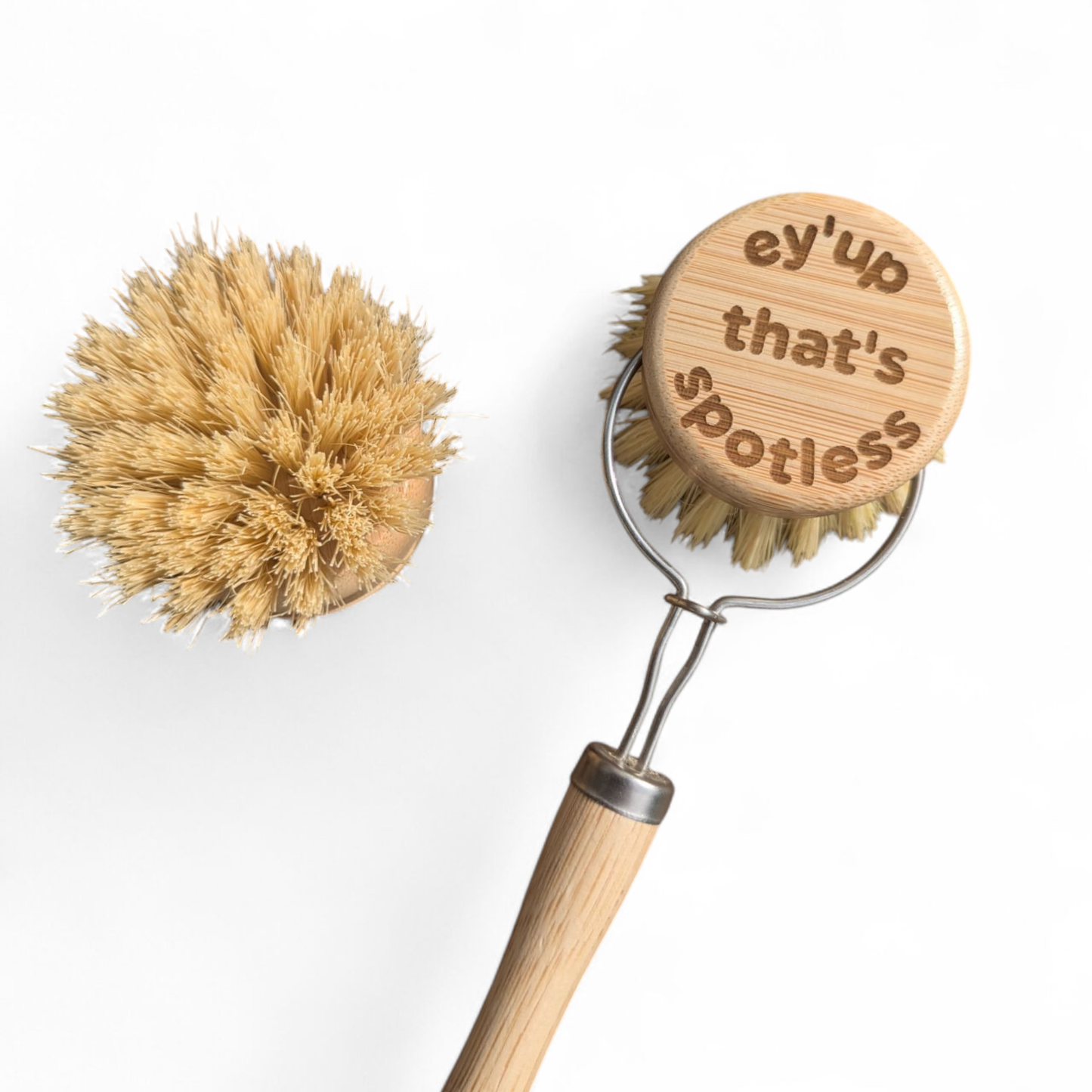 Northern-Inspired Dish Brush with Replaceable Head | Natural Washing Up Brush: Ey'up that's spotless