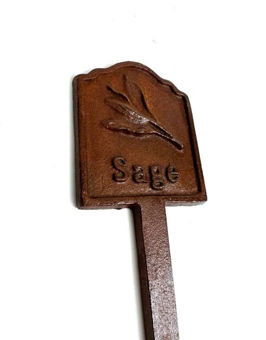 Rusted 'Sage' Cast Iron Herb Garden Planter Sign