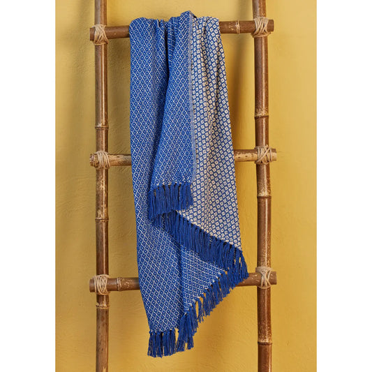 Rosalie Recycled Cotton Throw - Blue