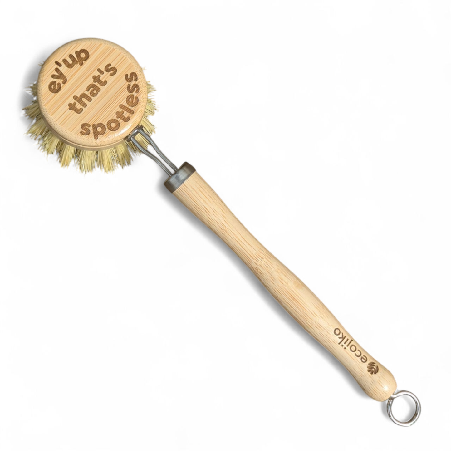 Northern-Inspired Dish Brush with Replaceable Head | Natural Washing Up Brush: Nowt left but sparkle