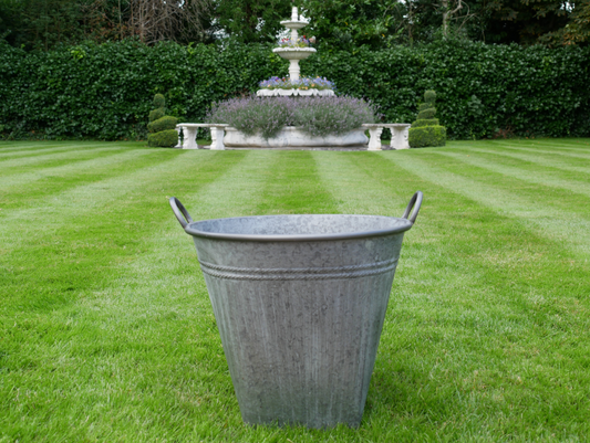 Twin Handled Galvanised Planter / Pot