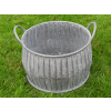 Twin Handled Galvanised Planter / Pot (24cm)