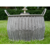 Twin Handled Galvanised Planter / Pot (24cm)