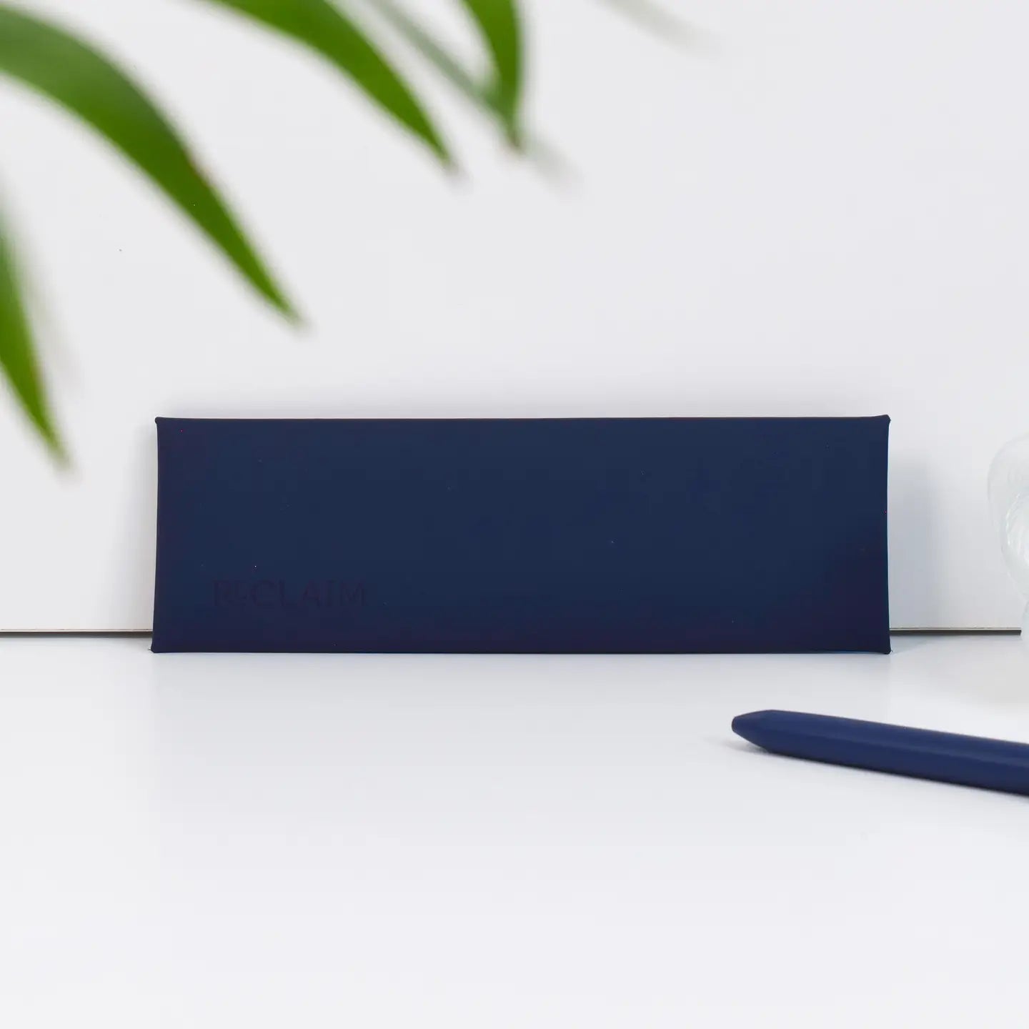 Pen / Pencil Pouch Recycled Leather - Reclaim - Navy Blue