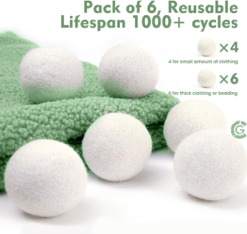 Dryer Balls Wool Dryer balls Set Of 6 + Bag