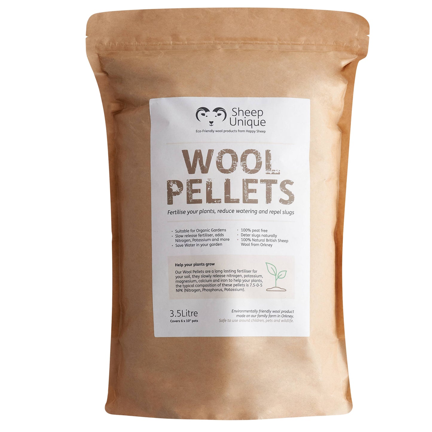 Garden Wool Pellets - Natural Fertiliser Eco, Peat-Free 3.5L