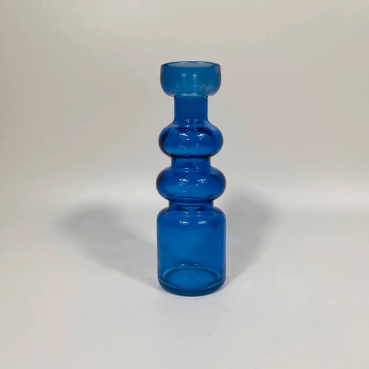 Recycled Glass Coloured Duo Candleholder 20cm - Cornflower
