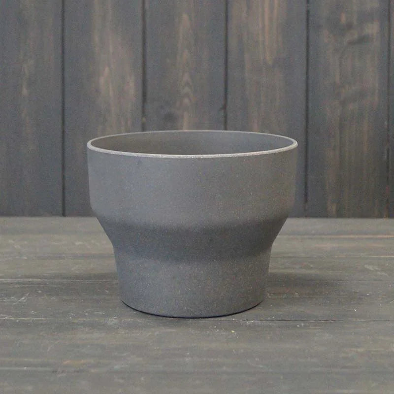 Earthy Anthracite Bamboo Minimalist Pot (15cm)