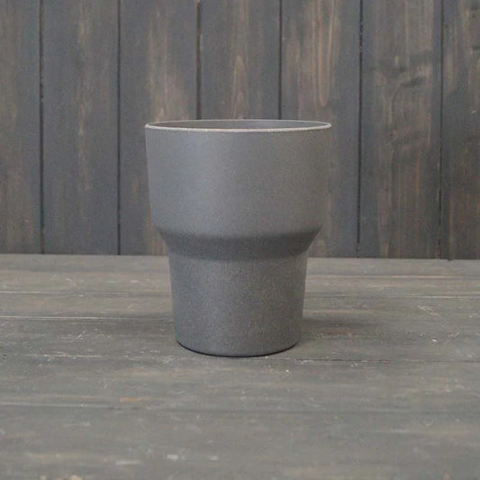 Earthy Anthracite Bamboo Minimalist Orchid Pot (13cm)