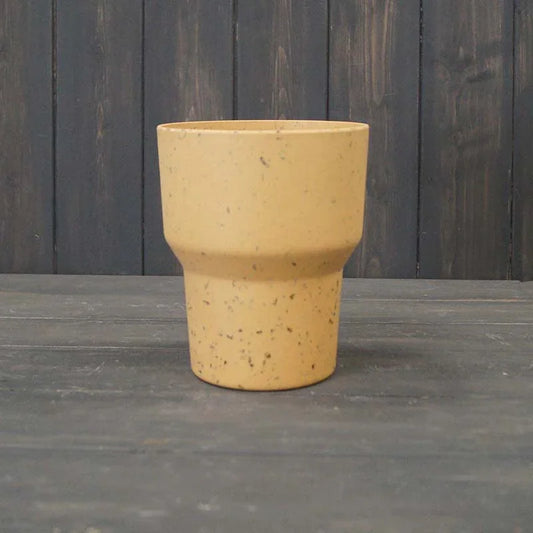 Earthy Yellow Coffee Husk Minimalist Orchid Pot (13cm)