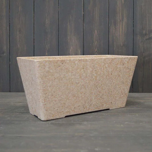 Earthy Oatmeal Chaff Windowsill Planter H14cm