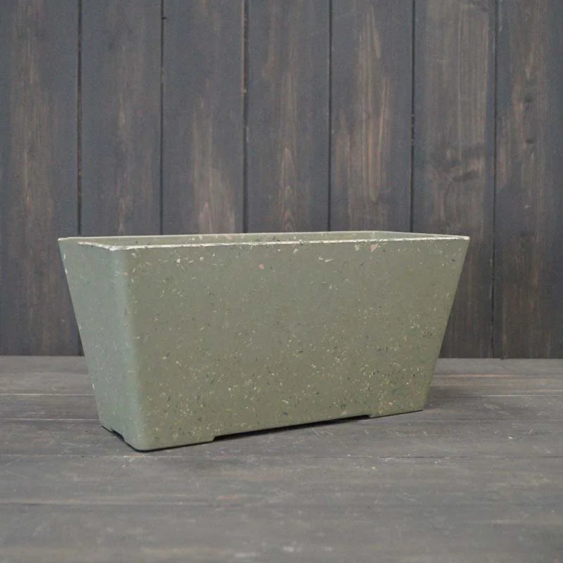 Earthy Sage Bamboo Terrazzo Windowsill Planter H14cm