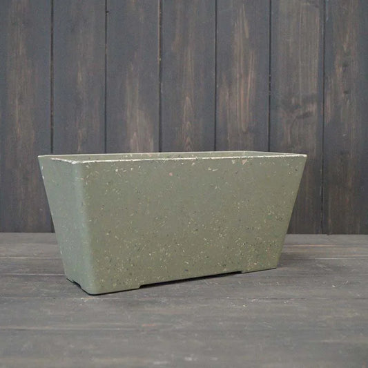 Earthy Sage Bamboo Terrazzo Windowsill Planter H14cm