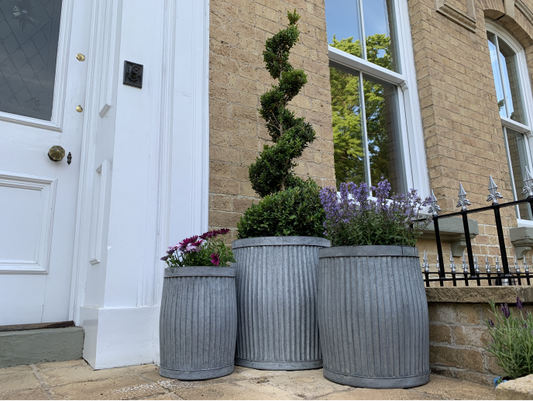 Set of 3 Round Tubs / Planters (Dolly Tub Style)