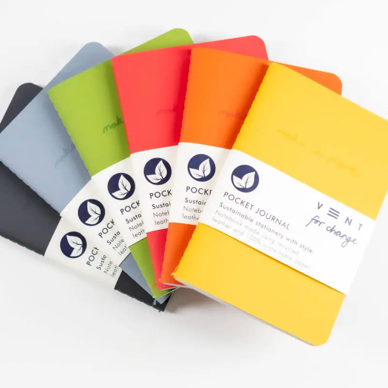 Notebook A6 Recycled Leather & Paper Journal - Green