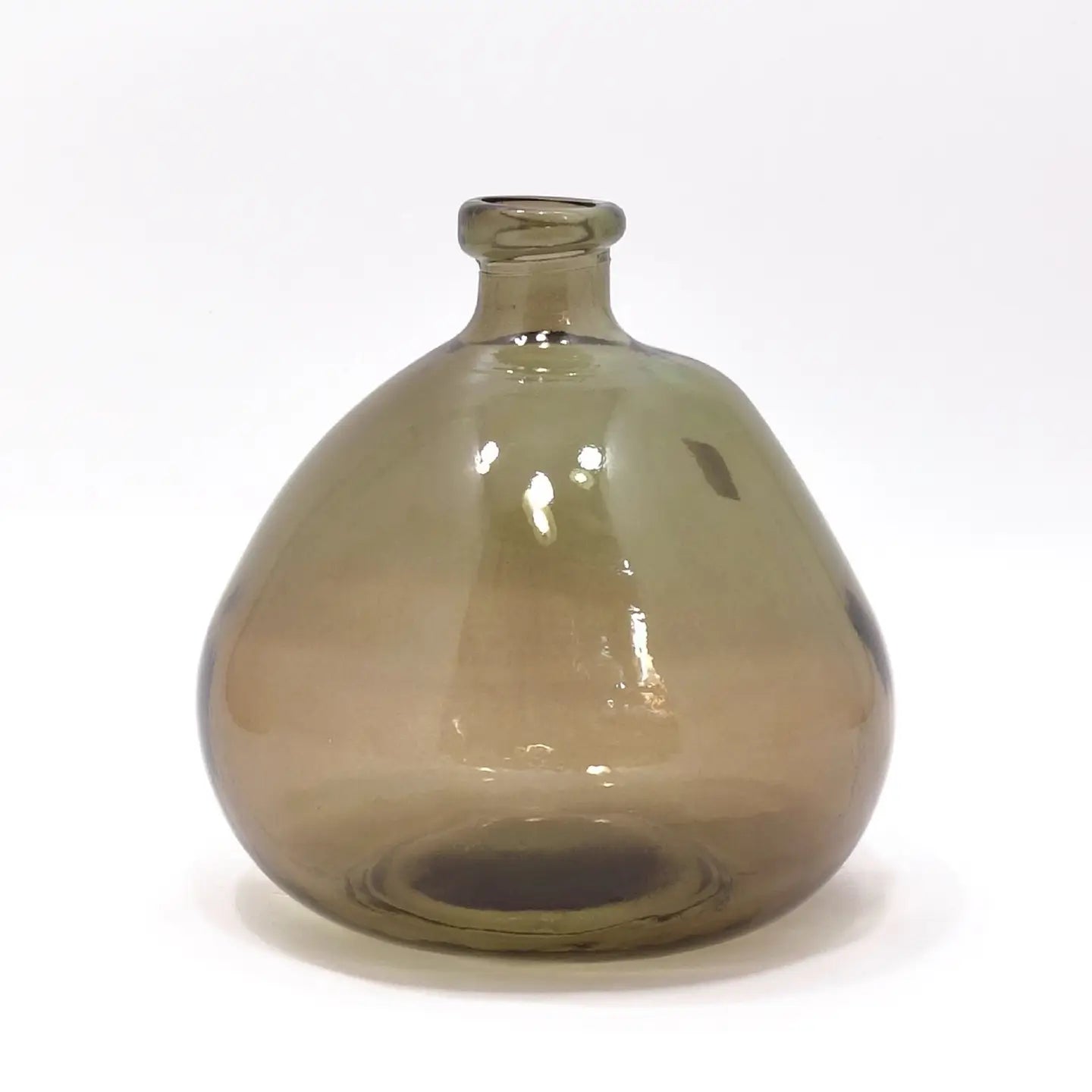 Recycle Glass Simplicity Blown Glass Vase - 23cm - Amber