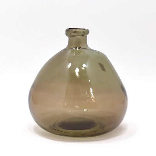 Recycle Glass Simplicity Blown Glass Vase - 23cm - Smoke