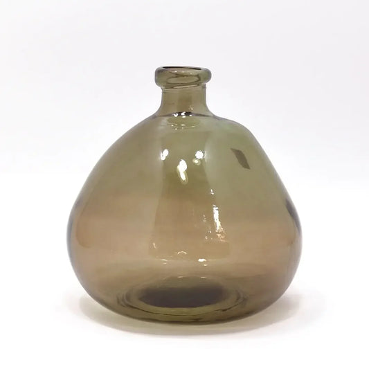 Recycled Glass Simplicity Blown Glass Vase 33cm - Smoke