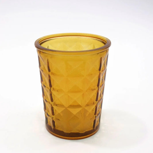 Recycled Glass Diamond Tumbler 375ml - Amber